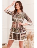 Patterned dress with ruffles 10865 - Online store - Boutique